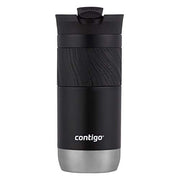 Contigo Byron Vacuum-Insulated Stainless Steel Travel Mug, Licorice, 16oz | Leak-Proof Lid, Thermalock Insulation, Hot 6 Hrs or Cold 12 Hrs, One-Handed Drinking, Textured Grip, Fits Car Cup Holders