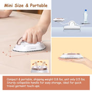 Newbealer Travel Iron Set, 100-240V Mini Dry Iron for Clothes (No Steam) | Max 300W, Heats in 60s, 302℉ Ceramic Soleplate, Handy Heat Press, 0.5lbs Lightweight for Quick Touch-ups Worldwide