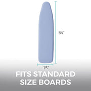 HOME GENIE Ironing Board Cover with Extra Thick Padding, 15x54, Blue
