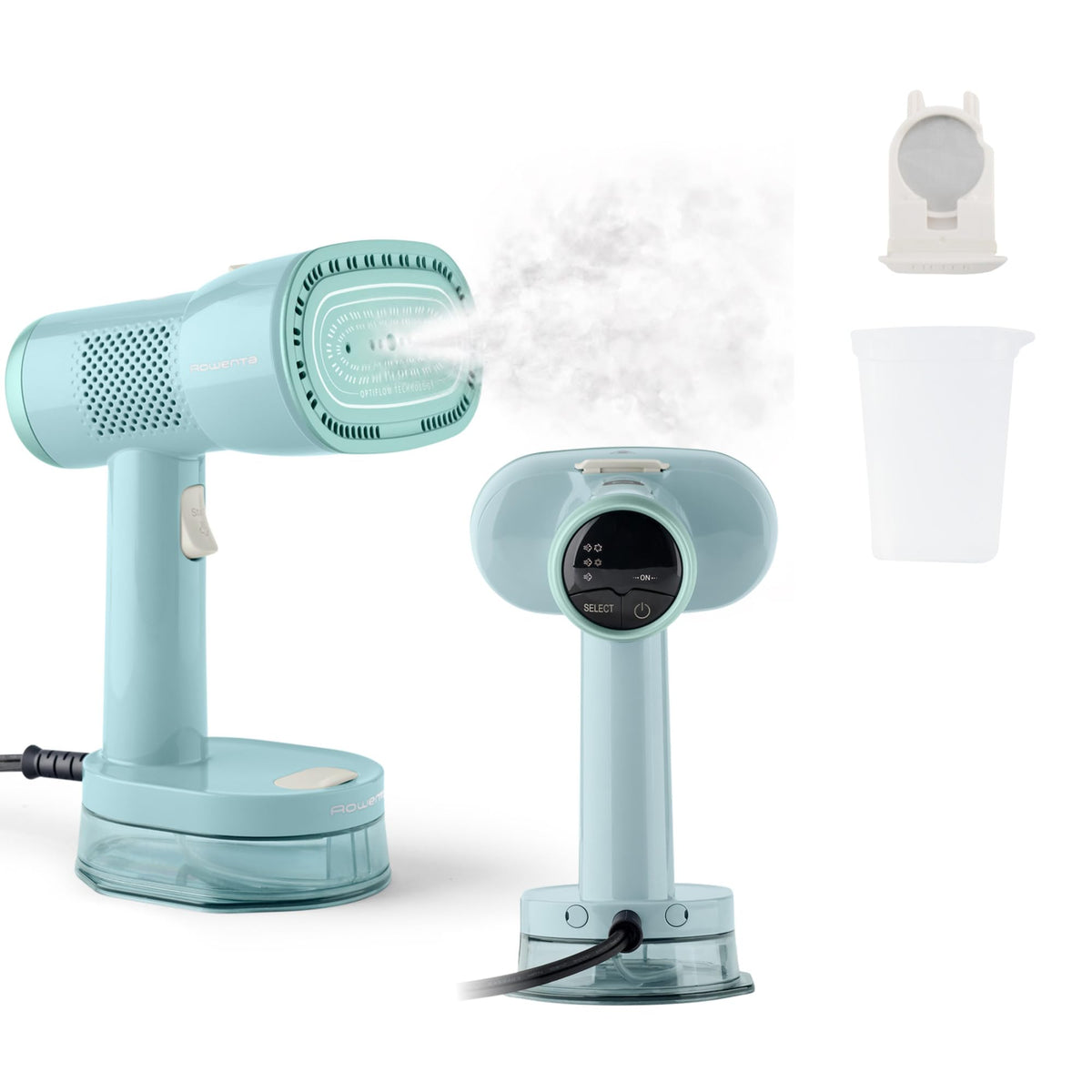 Rowenta AeroSteam Twist Handheld Clothes Steamer with Fabric-Grip | Vacuum Steamer Suction and powerful steam for iron-like results in one stroke