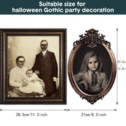 DUAIAI Halloween Decorations, 12 Pieces Laminated Halloween Gothic Decor Poster Frames Durable Haunted House Creepy Portraits Pictures Spooky Home Decor