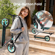 WAYPLUS KS1 Kick Scooter for Kids Ages 6+, Teens & Adults, 8IN Big Wheels, Foldable Scooter with Adjustable Handlebar, Front Suspension, Carry Strap, 240 lb Capacity, ABEC-9 Bearings | FED Fitness