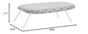 Amazon Basics Foldable Compact Tabletop Ironing Board with Folding Legs, Heat Resistant Portable, Lightweight, Non-Slip, Easy Storage, Trellis Removable Cover, 23.6"L x 7.1"W x 14.3"H, Chevron