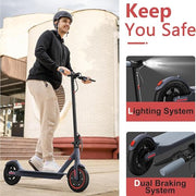 MAXSHOT Electric Scooter,19Mph Max Speed,350W/500W Motor,21-28 Miles Range | 8.5/10/14" Tires,Folding E-Scooter Adults with Dual Suspension,APP Contro
