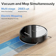 ROPVACNIC Robot Vacuum and Mop Combo 5200Pa Suction Robotic Cleaner | Self-charging, app control, personalized cleaning adjustments, advanced obstacle avoidance, suitable for home use