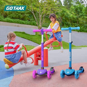 Gotrax KS1 Kids Kick Scooter, 3 Wheels for Boys & Girls 2-8, Gifts | LED Light-Up Wheels, 3 Adjustable Handlebar, Easy Assembly, Lightweight, Wide Anti-Slip Deck, Lean to Steer, Max Load 110 lbs