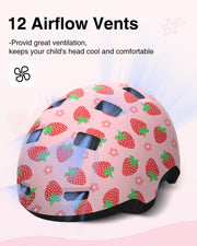 Toddler Helmet,Adjustable Dial Fit Baby Infant Bike Helmet for Ages 1-6 | CPSC,45-54cm,Lightweight,12 Vents,2 Washable Liners,PC+EPS,for Bike/Scooter/Tricycle, with Dust Bag