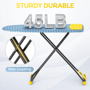 APEXCHASER Foldable 7-Level Heigh Adjustable Ironing Board with Iron Rest | 13 x 43 in, alloy structure, height adjustable, safety lock, foldable easy storage for Laundry Rooms, Bedrooms