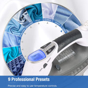 BEAUTURAL 1800 Watts Steam Iron with Digital LCD Screen, 3-Way Auto Shutoff | Double-Layer and Ceramic Coated Soleplate, 9 Preset Temperature, Burst of Steam for Variable Fabric, Anti-Drip and Anti-Calc