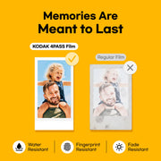 KODAK Mini 2 Retro 2x3 Portable Photo Printer, 4PASS, 38 Sheets, White | Bluetooth, iPhone & Android Smartphone Compatible, Smudge-Proof, Water-Resistant, Fade-Resistant