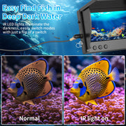 Underwater Fishing Camera TMACTIME 1080P HD, Portable Fish Finder with 4.3" LCD Display & Infrared Night Vision Light, IP68 Waterproof & 5000mAh, Fishing Camera for Ice Lake Boat Kayak Fishing - 15M