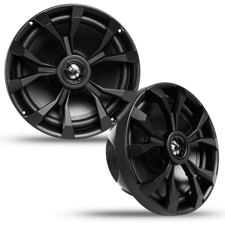 BELVA BBMS8B 8” 2-Way 500W Peak (250W RMS) Black Marine Coaxial Speakers for Marine/ATV/Motorcycle/Powersports