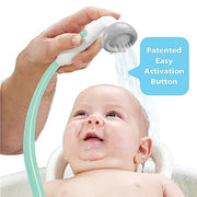 Yookidoo Baby Bath Shower Head - Elephant Water Pump and Trunk Spout Sprayer - One Handed Flow Control for Newborn Babies in Tub Or Sink (Turquoise)