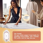 Newbealer Travel Iron Set, 100-240V Mini Dry Iron for Clothes (No Steam) | Max 300W, Heats in 60s, 302℉ Ceramic Soleplate, Handy Heat Press, 0.5lbs Lightweight for Quick Touch-ups Worldwide
