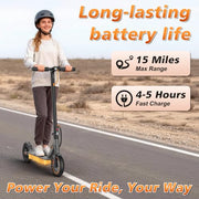 VOLPAM Electric Scooter, 350W/500W Motor, 21/28/40 Miles Long Range | 19 MPH Max Speed, 8.5"/10'' Solid Tire, Lightweight EScooter with Dual Brakes & Lights, APP
