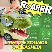 JOYIN 13 in 1 Dinosaur Toys for Kids 3-5, Transport Dinosaur Carrier Truck with 12 Pull Back Cars, Kids Toys 3-4 Birthday Gifts for 3 4 5+ Year Old Boys
