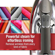 CHI Steam Professional Iron for Clothes with Vertical Steam Burst | Titanium Ceramic Soleplate, 300+ Steam Holes, 1700 Watts, 3-Way Auto Shutoff, XL 10' Cord
