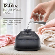 Steamer for Clothes, 4 Modes with LCD Display, 370ml Large Tank 30s Heat-Up | Powerful 1200W for 20 Mins Continuous Steam, Wrinkle Remover for Clothes, for Home & Office Use (Only 120V), Black