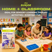 Sun Joe Silica Play Sand for Sandbox, Sensory Table & Gardens, Ultra Fine, 50 Lb Bag - Indoor & Outdoor Craft Accessory for Molding, Digging & Sculpting, PLYSAND50