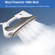 BEAUTURAL 1800 Watts Steam Iron with Digital LCD Screen, 3-Way Auto Shutoff | Double-Layer and Ceramic Coated Soleplate, 9 Preset Temperature, Burst of Steam for Variable Fabric, Anti-Drip and Anti-Calc