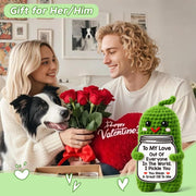 Gifts for Him Her Girlfriend Boyfriend Women Men Handmade Crochet Pickle | Anniversary Birthday Gifts for Women Men to My Love Wedding Romantic Gift for Wife Husband Couples I Love You Gifts
