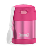 THERMOS FUNTAINER Kids Food Jar with Spoon, 10oz, Pink | Kid-Friendly Stainless Steel Insulated Food Container, Keeps Food Hot or Cold Longer for School & Play, BPA Free