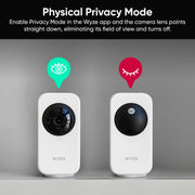 WYZE Indoor Cam Pan, 2K Pan-Tilt Security Camera for Baby/Pet Monitoring | AI Motion Tracking, IR Night Vision, 2-Way Audio, Physical Privacy Mode, Works with Alexa and Google Assistant