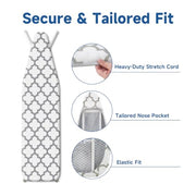 Whitmor Ironing Board Cover and Pad 15 x 54 in, Thick Padding | 6mm Thick Fiber Pad, Scorch Resistant, Elastic Edge, Fits Standard Size Boards, Secure Snug Fit, Medallion Gray