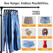 12 inch 30 Pack Pants Hangers Slim Plastic Black