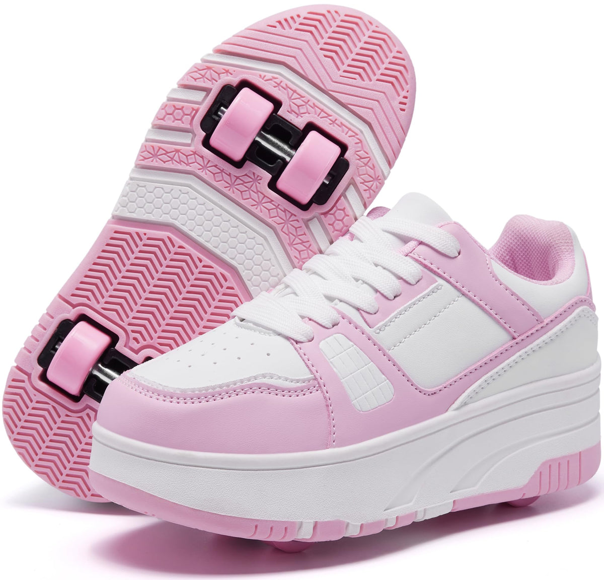 ANEFUN Roller Skate Shoes for Kids Girls Boys Detachable Wheeled Fashion Sneakers