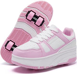 ANEFUN Roller Skate Shoes for Kids Girls Boys Detachable Wheeled Fashion Sneakers