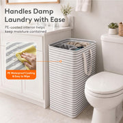 Lifewit 80L Large Laundry Baskets, Laundry Hampers Bags, 2 Pack, Grey | Freestanding, Waterproof, Collapsible Clothes Hamper with Reinforced Handles for Dorm, Laundry Room, Bedroom, Bathroom