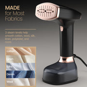Steamer for Clothes, 4 Modes with LCD Display, 370ml Large Tank 30s Heat-Up | Powerful 1200W for 20 Mins Continuous Steam, Wrinkle Remover for Clothes, for Home & Office Use (Only 120V), Black