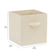 Amazon Basics Collapsible Fabric Storage Cubes Organizer with Handles, Sturdy Storage Bins for Organization, 10.5" x 10.5" x 11", Beige, 6-Pack