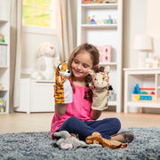 Melissa & Doug Zoo Friends Soft Plush Hand Puppets 4-Piece Glove Set | 4 Plush Hand Puppets, Elephant, Giraffe, Tiger, Monkey, Washable Puppet Gloves, Pretend Play, Toddler Toys for Kids, Ages 2+