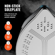 PurSteam SteamBurst+ Steam Iron, Ceramic Soleplate, Self-Clean, Anti Drip | 1750W | Ceramic Soleplate | Adjustable Steam | Self-Clean | Anti-Calc | Anti-Drip | Powerful Steam for All Fabrics