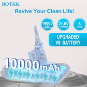 BOTKK 10000mAh Professional Replacement for Dyson V8 Battery SV10 SV25 | 21.6V Li-ion Compatible with Dyson V8 Animal Absolute Motorhead Fluffy Cordless Vacuum Cleaners 215681 967834-08 405814