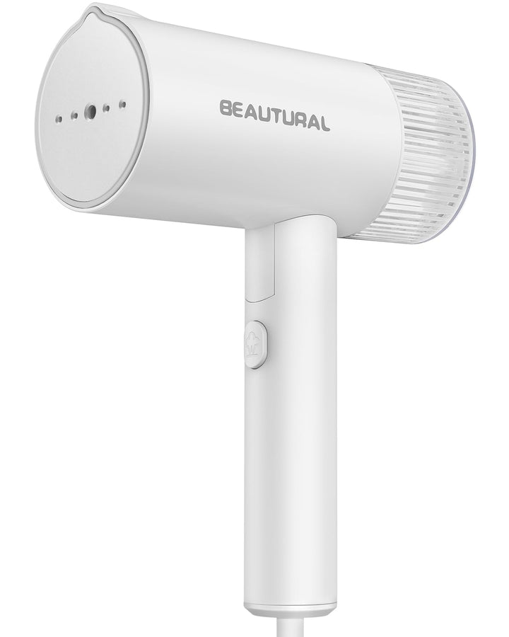 BEAUTURAL Travel Steamer for Clothes, Portable & Handheld, 120V Only, White | 1000W (Not for 220V Europe), Foldable Garment Wrinkle Remover, Fast 30s Heat-up