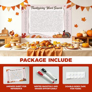 WBCPATY Giant Thanksgiving Word Search Poster, 53" X 36" Jumbo Holiday Word Find Wall Poster, Wall Game with 64 Words for Family Holiday Party Activity
