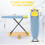 APEXCHASER Foldable 7-Level Heigh Adjustable Ironing Board with Iron Rest | 13 x 43 in, alloy structure, height adjustable, safety lock, foldable easy storage for Laundry Rooms, Bedrooms