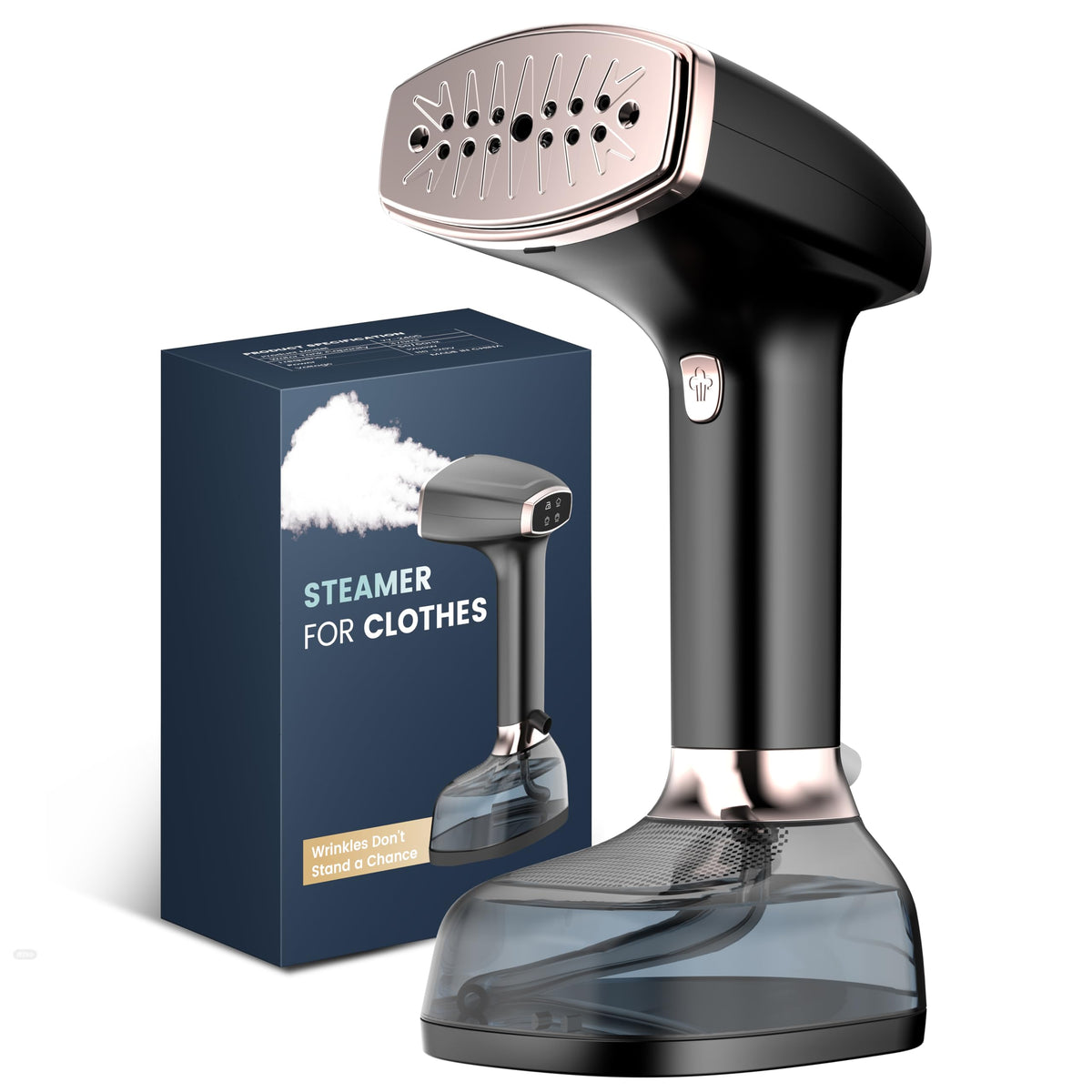 Steamer for Clothes, 4 Modes with LCD Display, 370ml Large Tank 30s Heat-Up | Powerful 1200W for 20 Mins Continuous Steam, Wrinkle Remover for Clothes, for Home & Office Use (Only 120V), Black