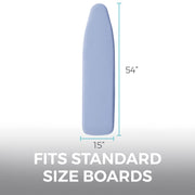 HOME GENIE Ironing Board Cover with Extra Thick Padding, 15x54, Blue
