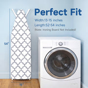 Whitmor Ironing Board Cover and Pad 15 x 54 in, Thick Padding | 6mm Thick Fiber Pad, Scorch Resistant, Elastic Edge, Fits Standard Size Boards, Secure Snug Fit, Medallion Gray