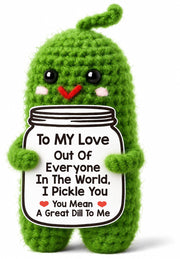 Gifts for Him Her Girlfriend Boyfriend Women Men Handmade Crochet Pickle | Anniversary Birthday Gifts for Women Men to My Love Wedding Romantic Gift for Wife Husband Couples I Love You Gifts