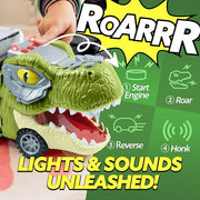 JOYIN 13 in 1 Dinosaur Toys for Kids 3-5, Transport Dinosaur Carrier Truck with 12 Pull Back Cars, Kids Toys 3-4 Birthday Gifts for 3 4 5+ Year Old Boys