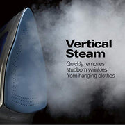 Hamilton Beach Steam Iron For Clothes With Adjustable Steam Settings | Scratch-Resistant Durathon Soleplate | 8’ Retractable Cord | 3-Way Auto Shutoff | Anti-Drip | 1500 Watts | Blue