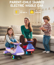 FanttikRide N7 Pro Electric Wiggle Car, Flashing Wheels, for Ages 3+, Blue | Max 4 Mph, Anti-Rollover, Kids Car with Bluetooth, Ride on Car with 150 Lbs, Easy Assembly, Indoor / Outdoor, CyberWiggle