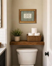 Gold Framed Wall Art, Funny Bathroom Canvas Prints, Text Me If You Run Out Of Toilet Paper Picture Wall Decor, Striped Humorous Decor for Bathroom Toilet Restroom 9x11 inch