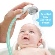 Yookidoo Baby Bath Shower Head - Elephant Water Pump and Trunk Spout Sprayer - One Handed Flow Control for Newborn Babies in Tub Or Sink (Turquoise)