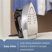 BLACK+DECKER The Classic Iron, F67E-T, Aluminum Soleplate, Steam or Dry Ironing, 7 Temperature Settings, Anti-Drip